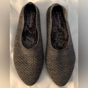 SKECHERS GRAY SPARKLE WOMENS FLATS SIZE 7.5